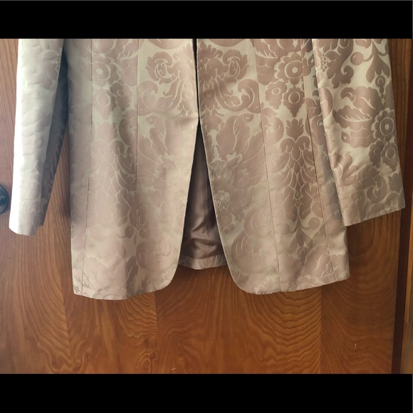 Ellen Tracy evening coat, jacquard silk rose gold - Picture 6 of 12